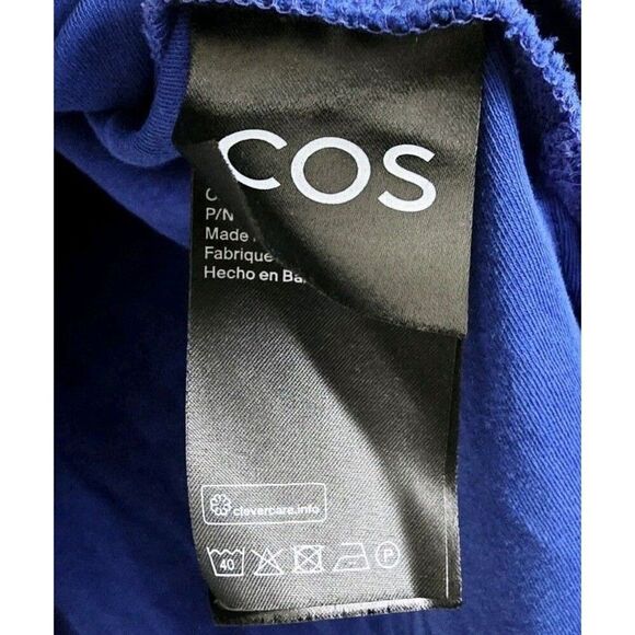 COS Stepped-Hem Long-Sleeved TopCotton Size Large Blue - Picture 4 of 11